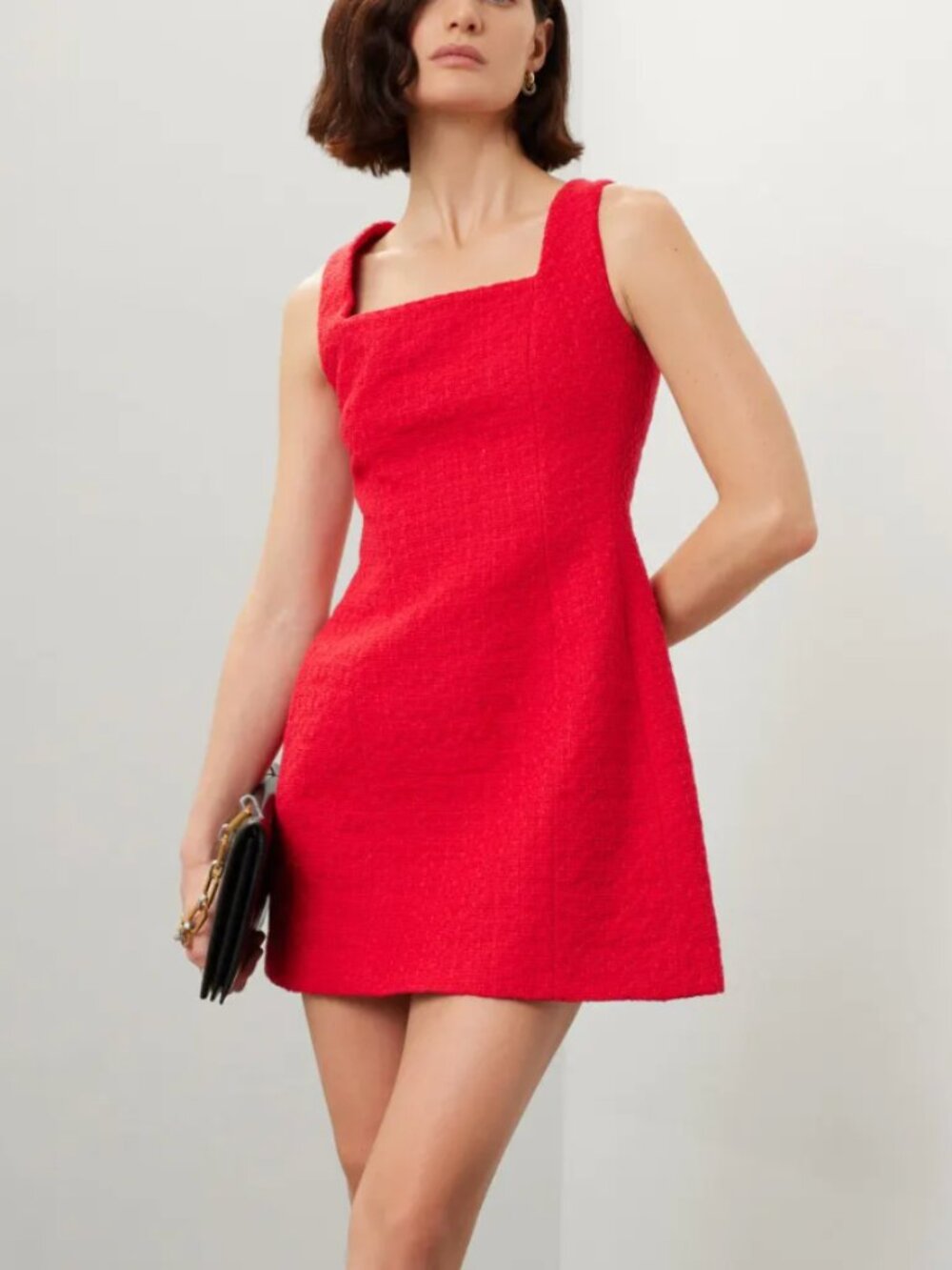 Maje Red Tweed Mini Dress Size 8
